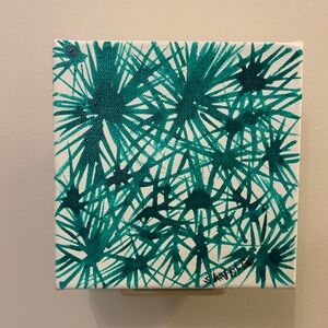 Junior Sandler Abstract Teal Canvas Art